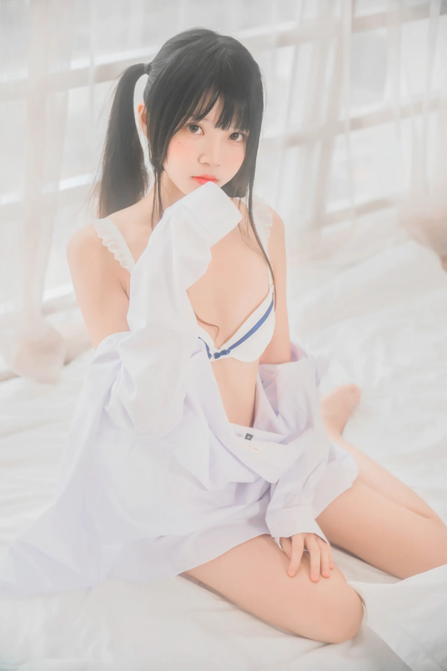 桜桃喵 – NO.002 白衬衫双马尾 NO.0000