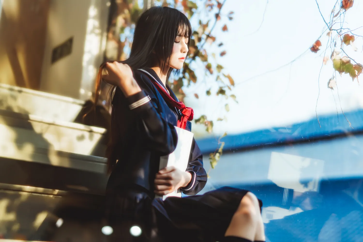 桜桃喵 – NO.012 小少女 黑色水手服 NO.0000