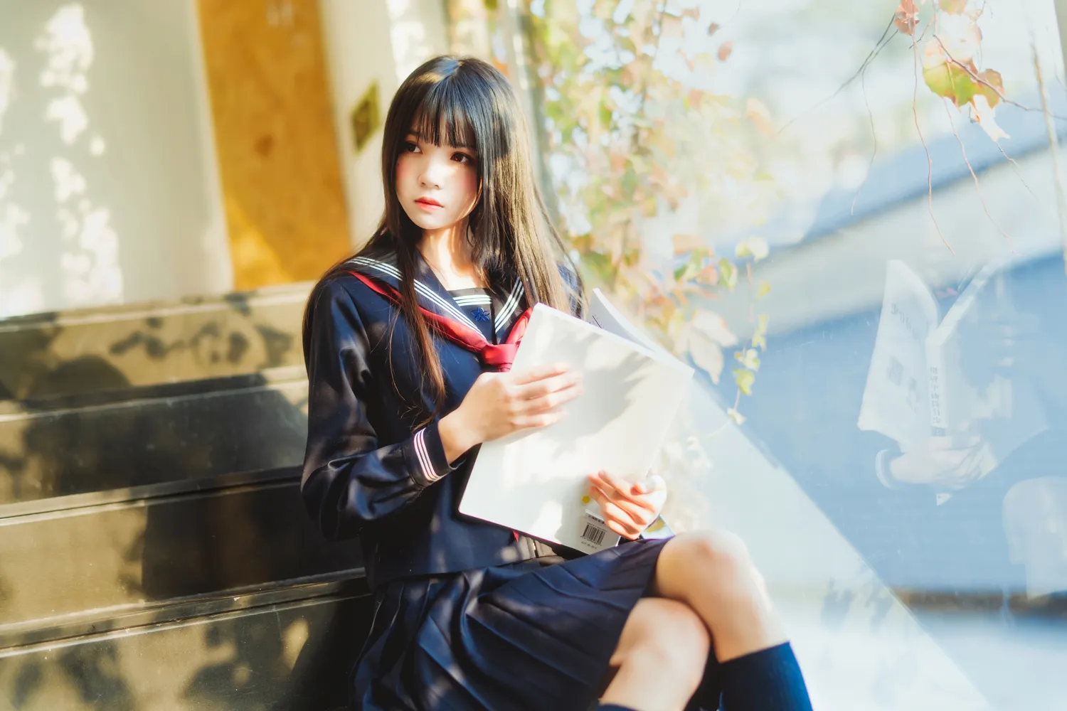 桜桃喵 – NO.012 小少女 黑色水手服 NO.0000