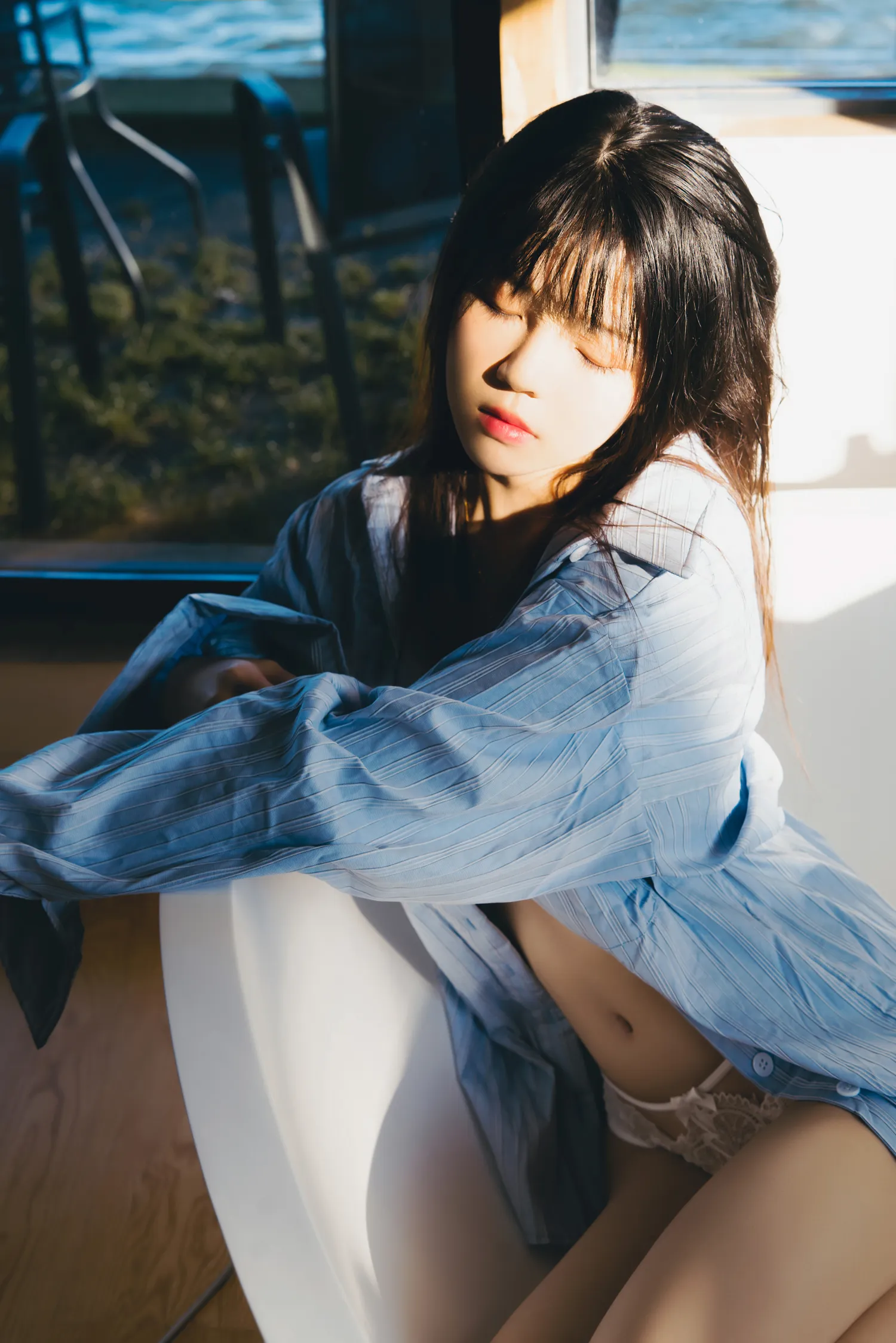 桜桃喵 – NO.156 蓝衬衫 NO.0000