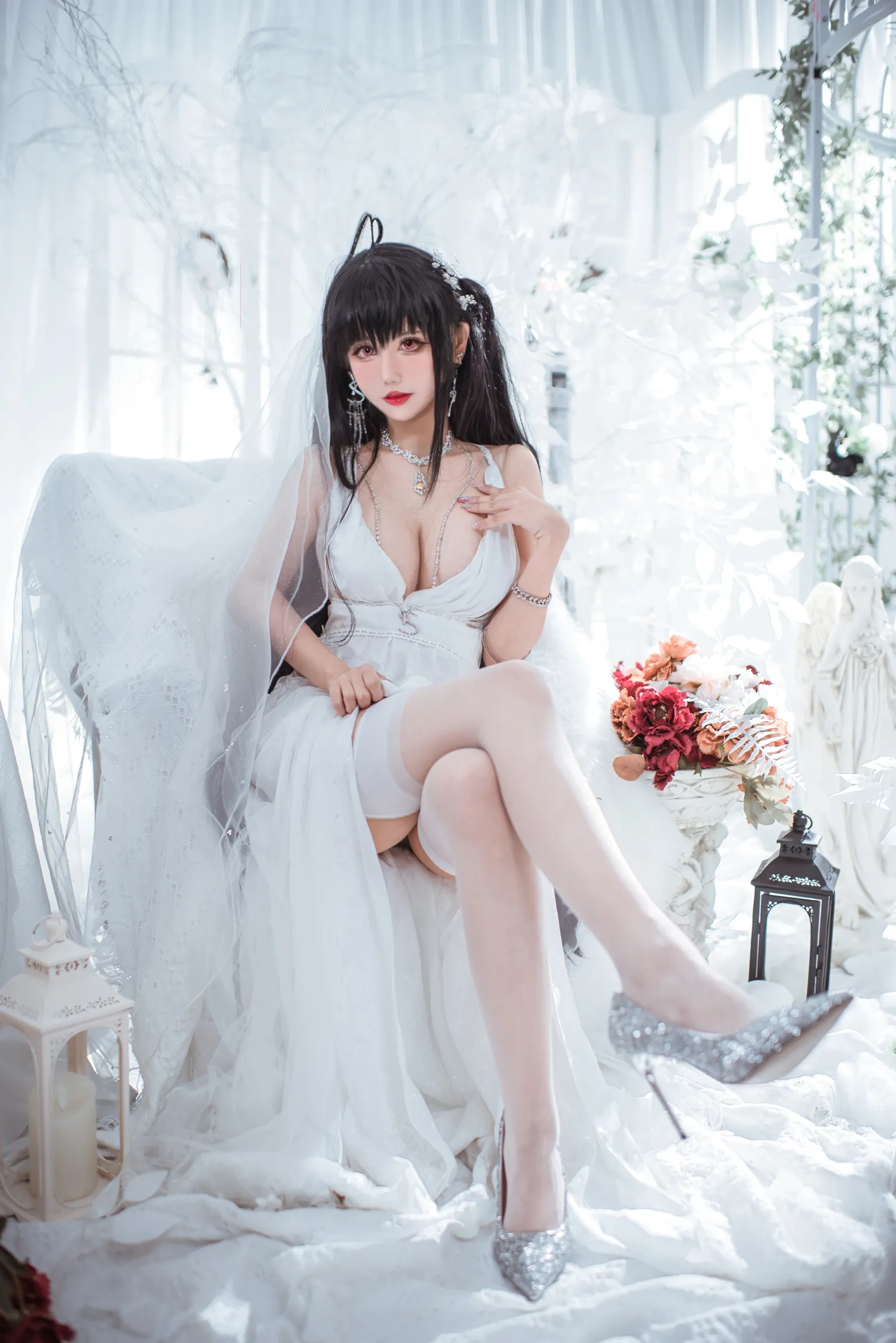 仙女月 NO.001 大凤纯白婚纱 NO.0000