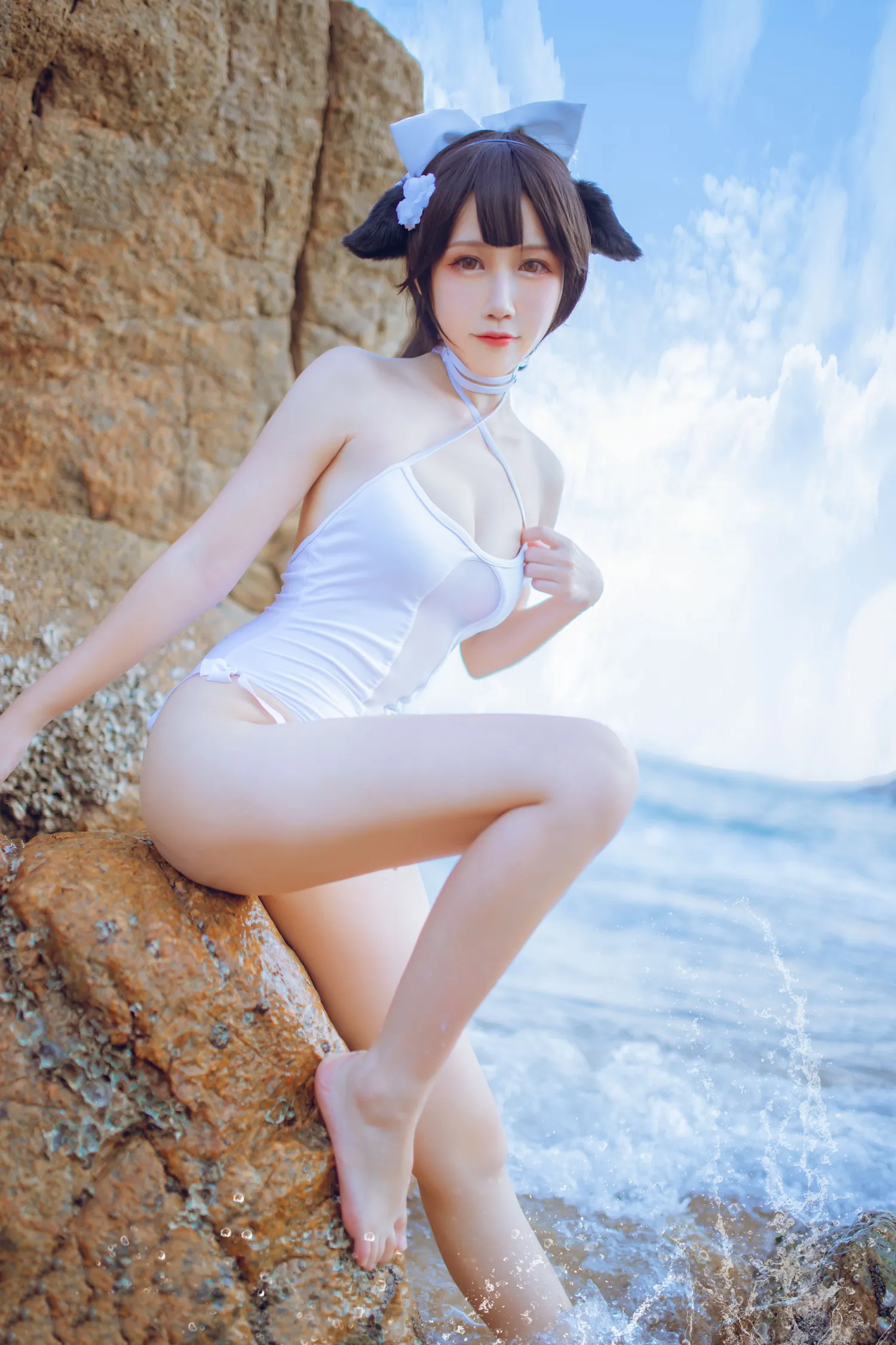 抖娘利世 NO.006 &不呆猫 獒犬海边泳装 NO.0000