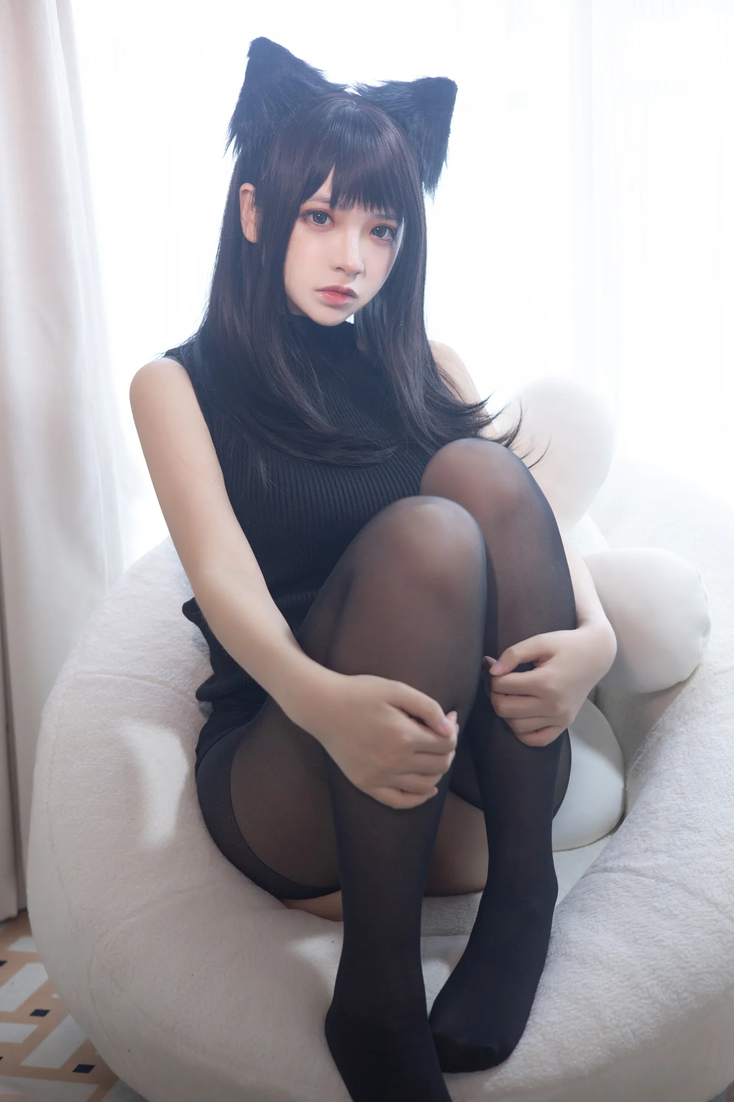 疯猫ss NO.112 黑毛衣少女 NO.0000