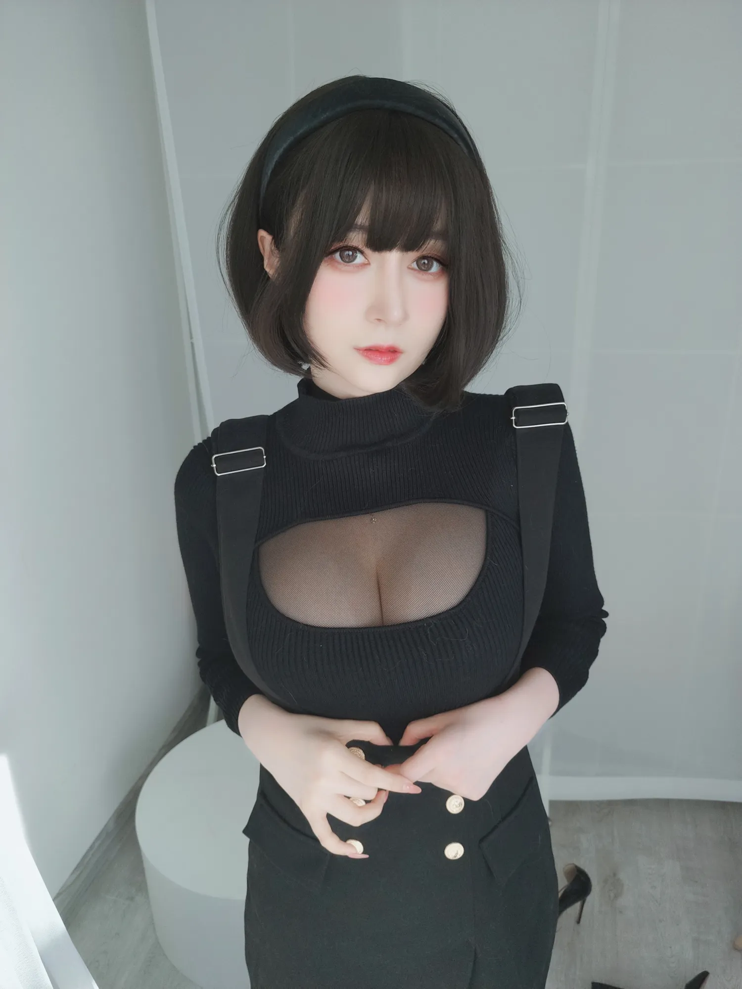 白银 NO.096_016 毛衣下的黑色透明连体衣 NO.0000
