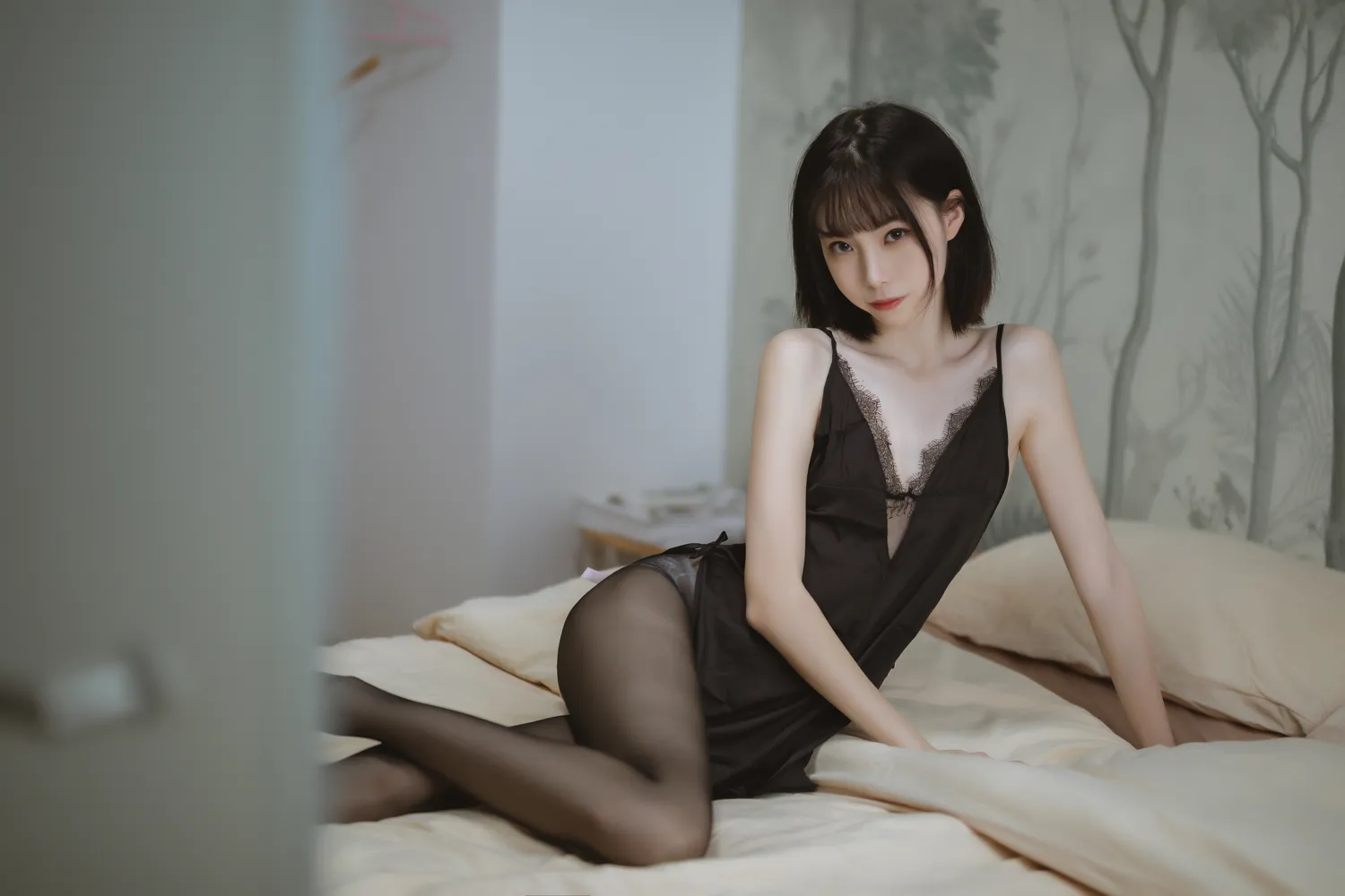许岚LAN NO.006 黑色蕾丝睡衣 NO.0000