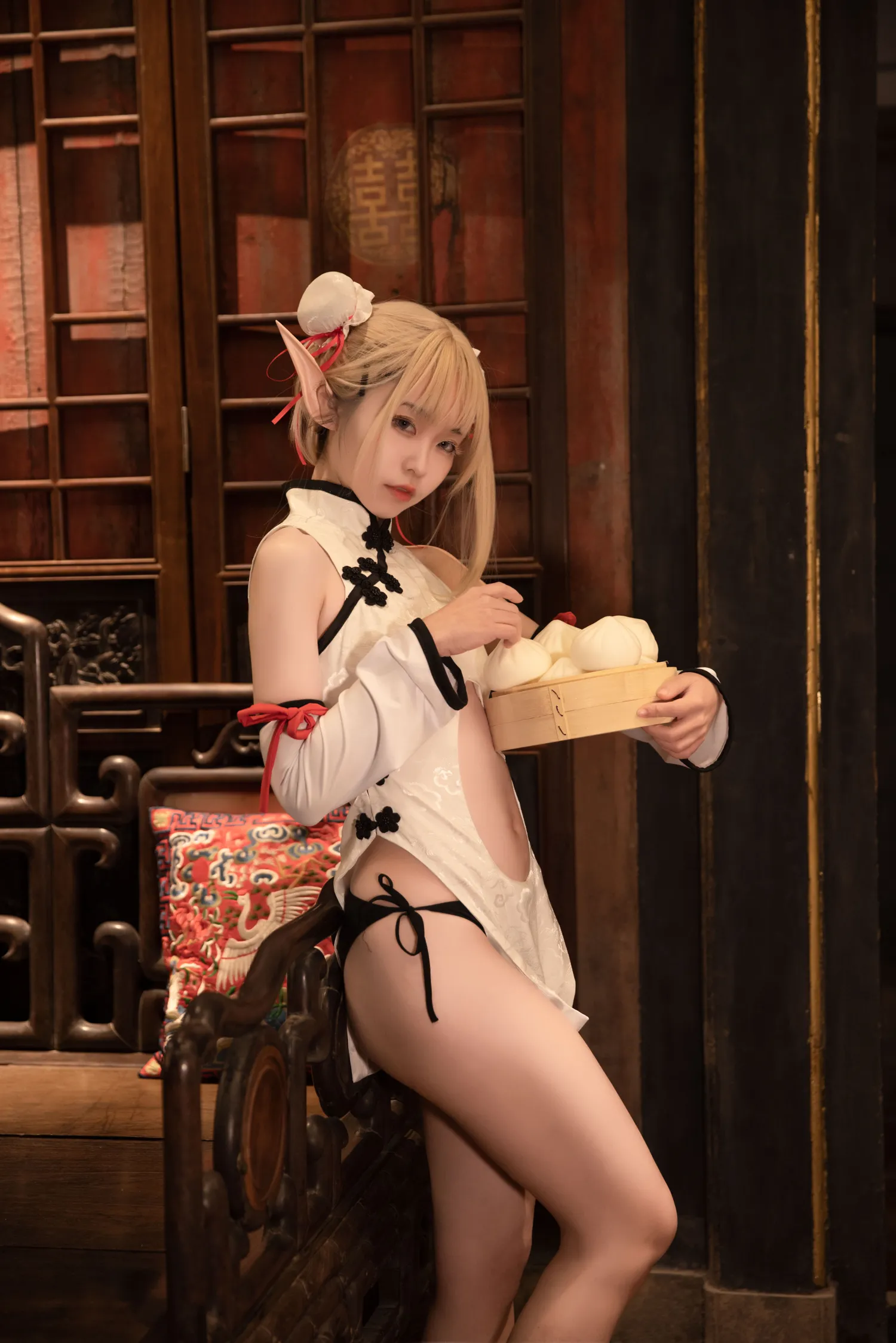 G44不会受伤 NO.084 水兰儿白旗袍 NO.0000