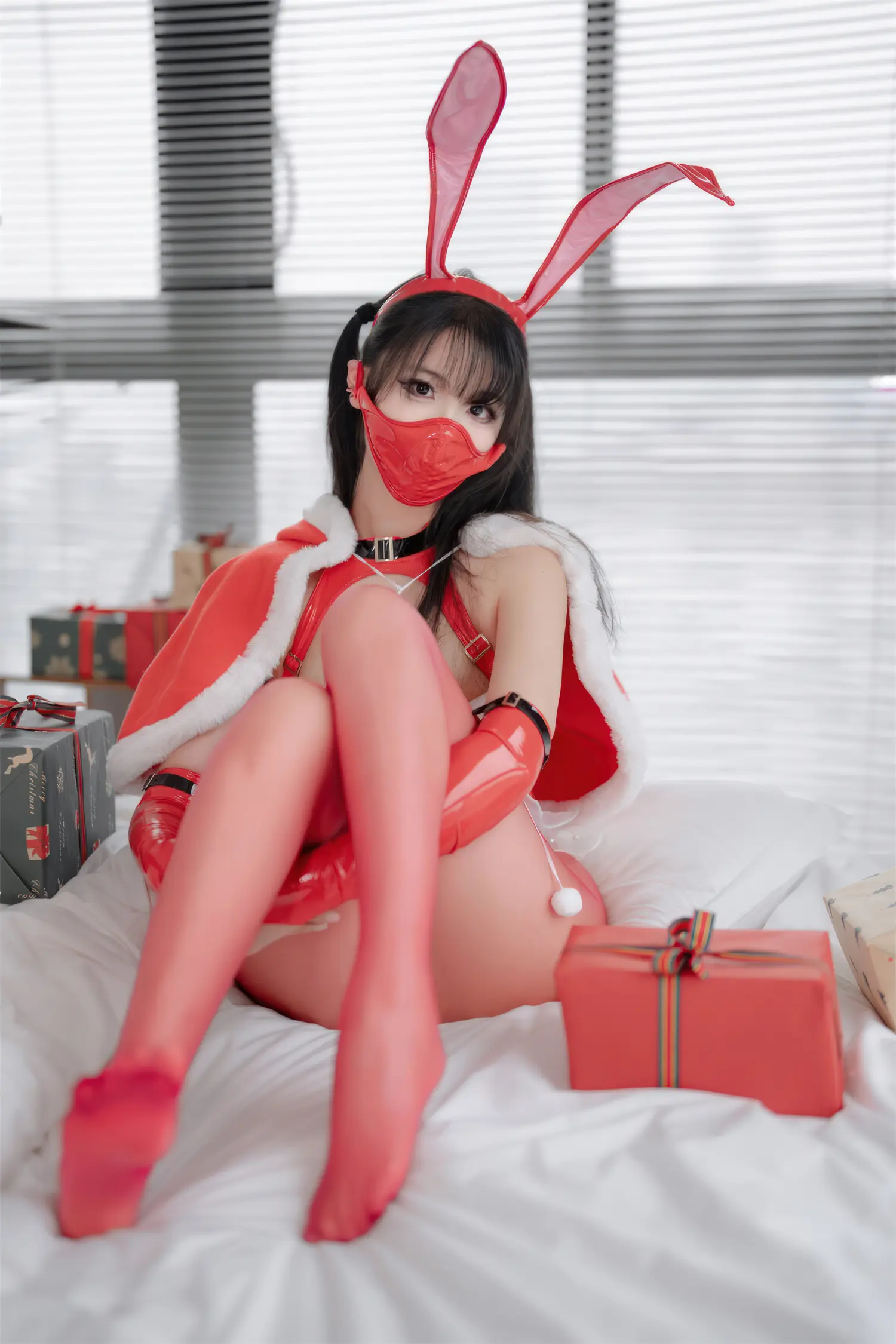 轩萧学姐 NO.077 2024圣诞红丝兔女郎 NO.0000