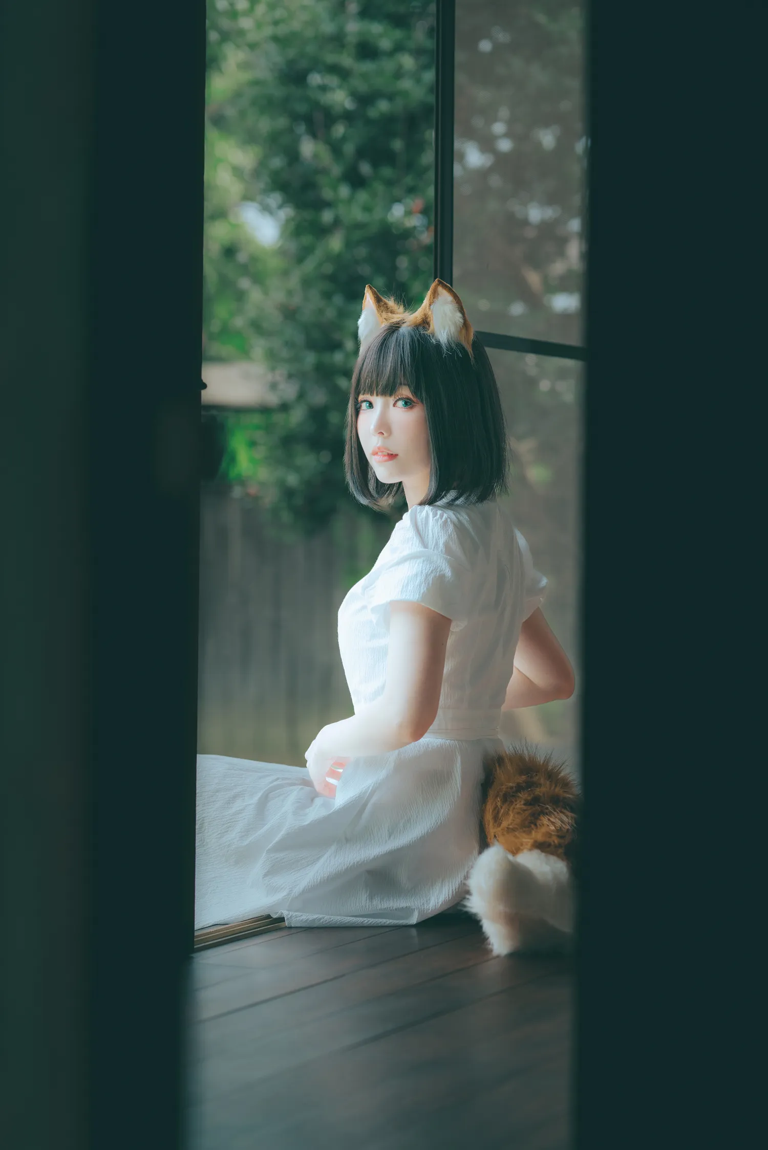ElyEE子 NO.106_002 白洋裝狐少女 NO.0000
