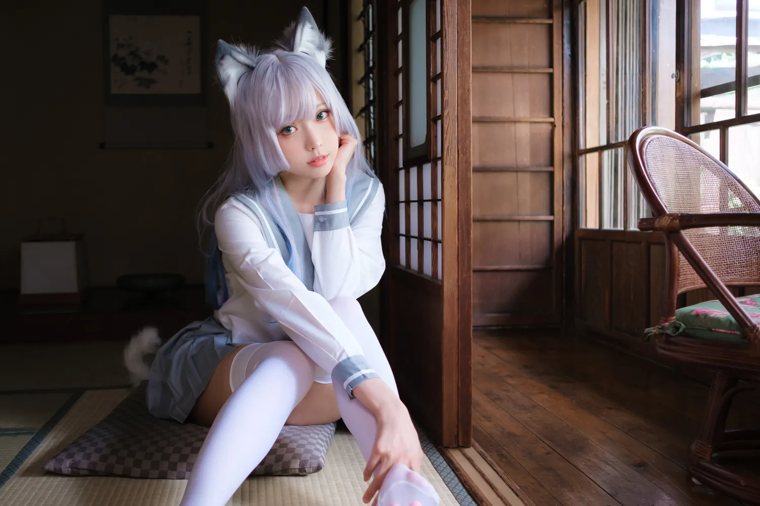 ElyEE子 NO.121_002 緣廊白貓 NO.0000