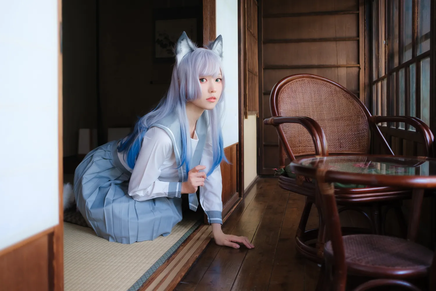 ElyEE子 NO.121_002 緣廊白貓 NO.0000