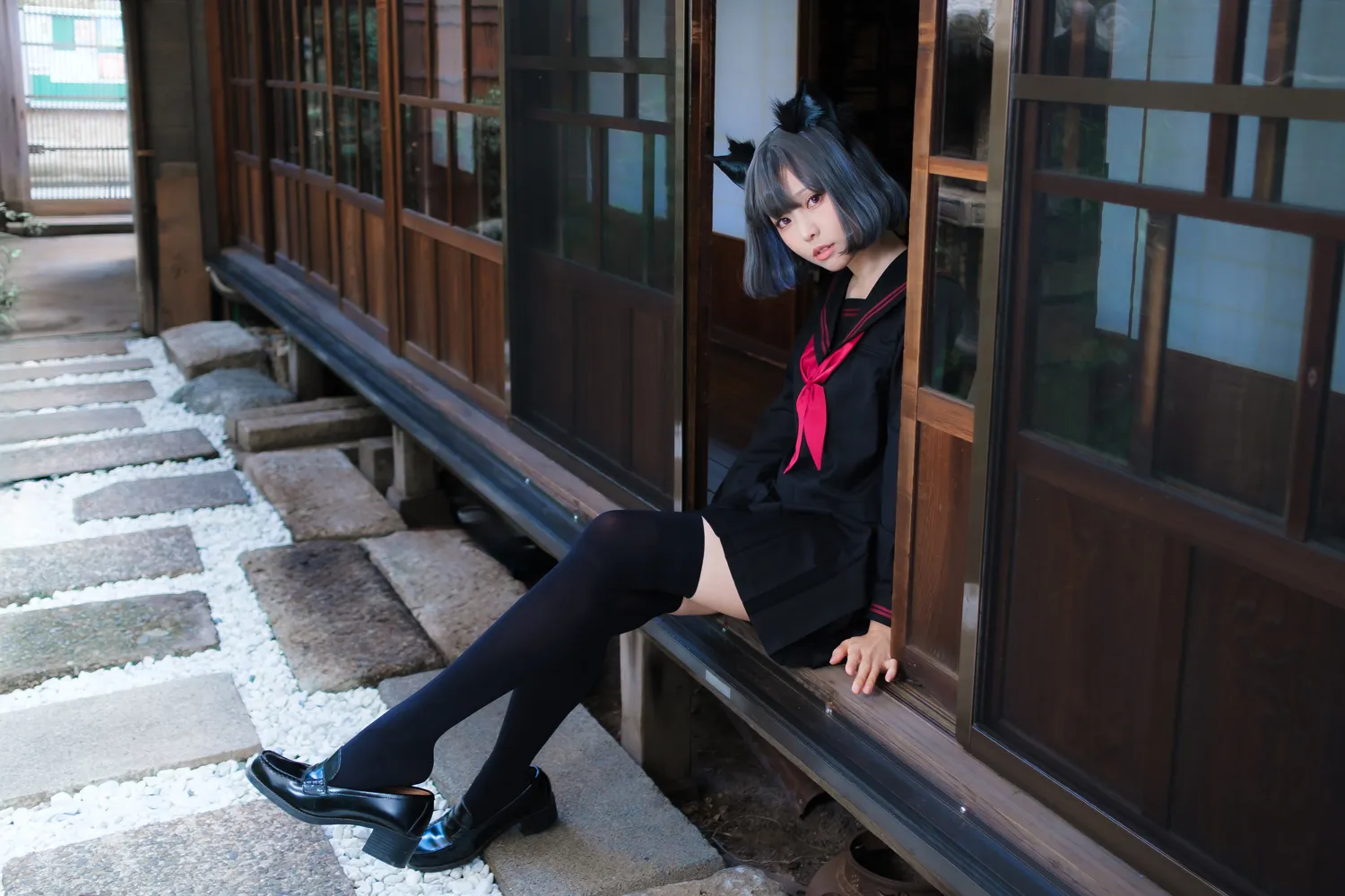 ElyEE子 NO.121_003 緣廊黑貓 NO.0000