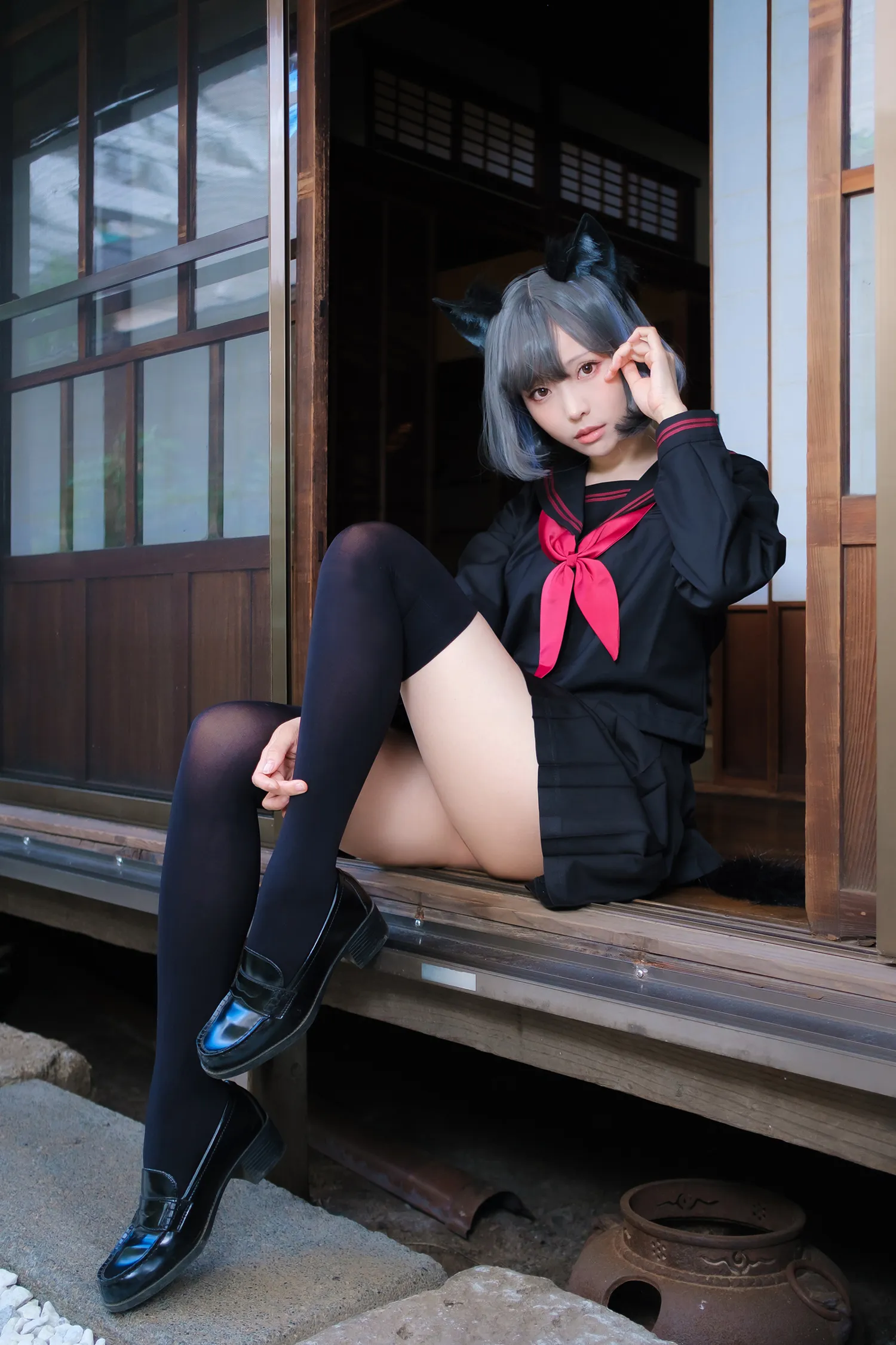 ElyEE子 NO.121_003 緣廊黑貓 NO.0000