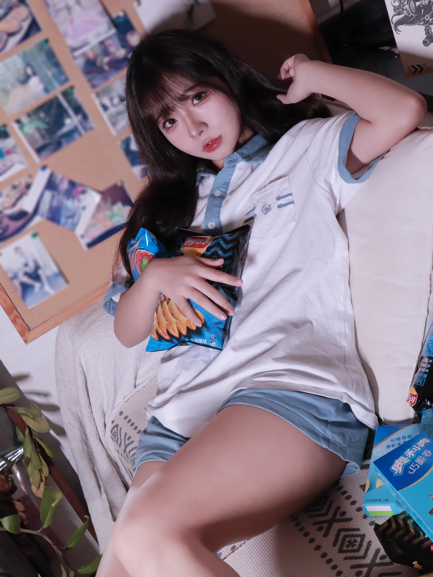 Yuuhui玉汇 NO.080 蓝白条少女 NO.0000