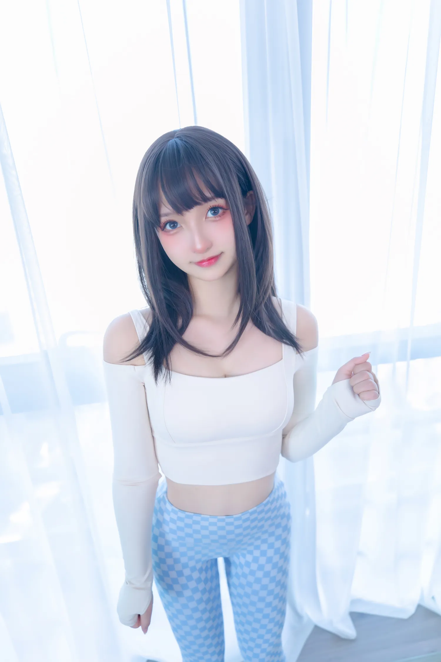 神楽坂真冬 NO.091 蓝白格 NO.0000