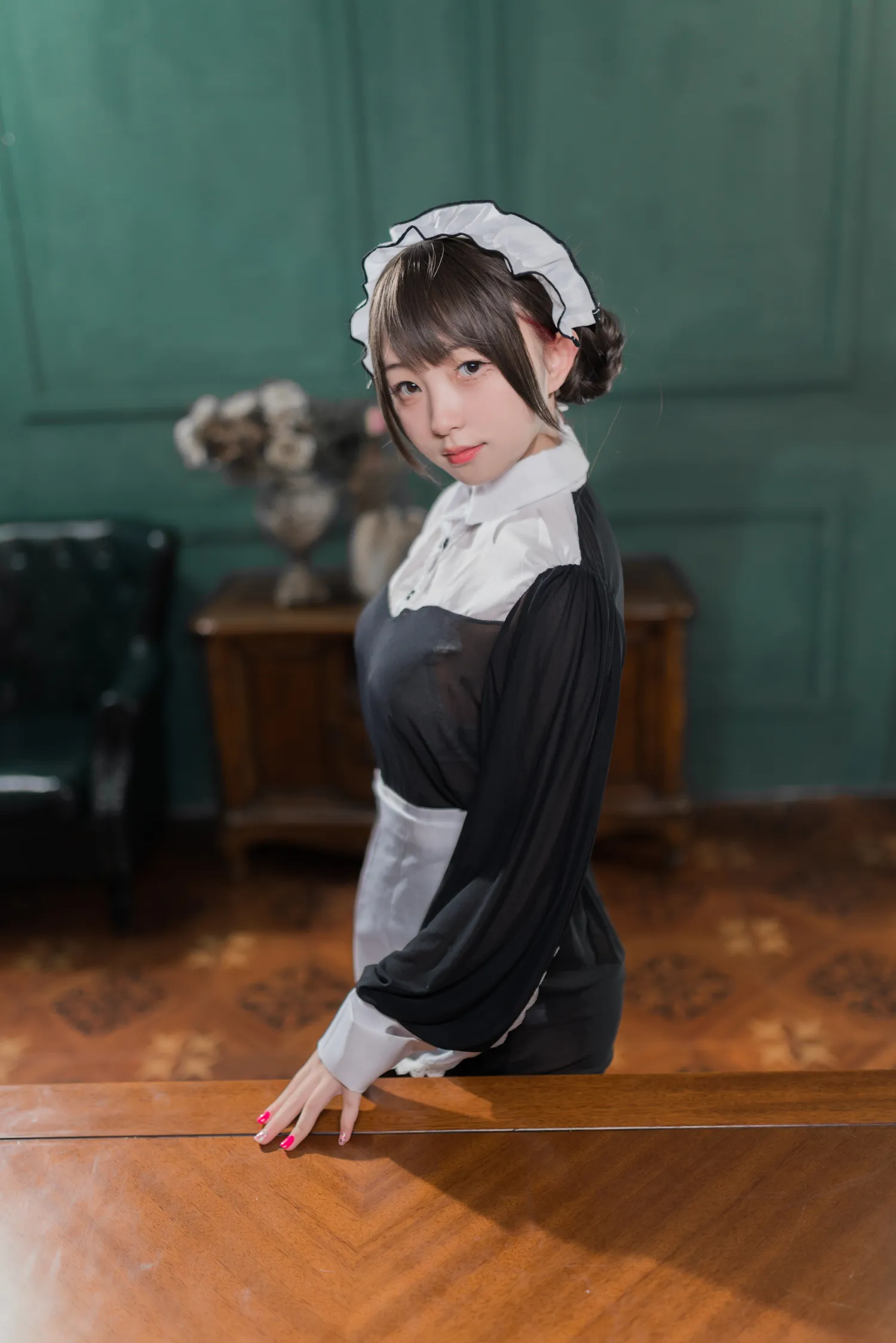 花铃 NO.017 黑丝透明短裙女仆 NO.0000