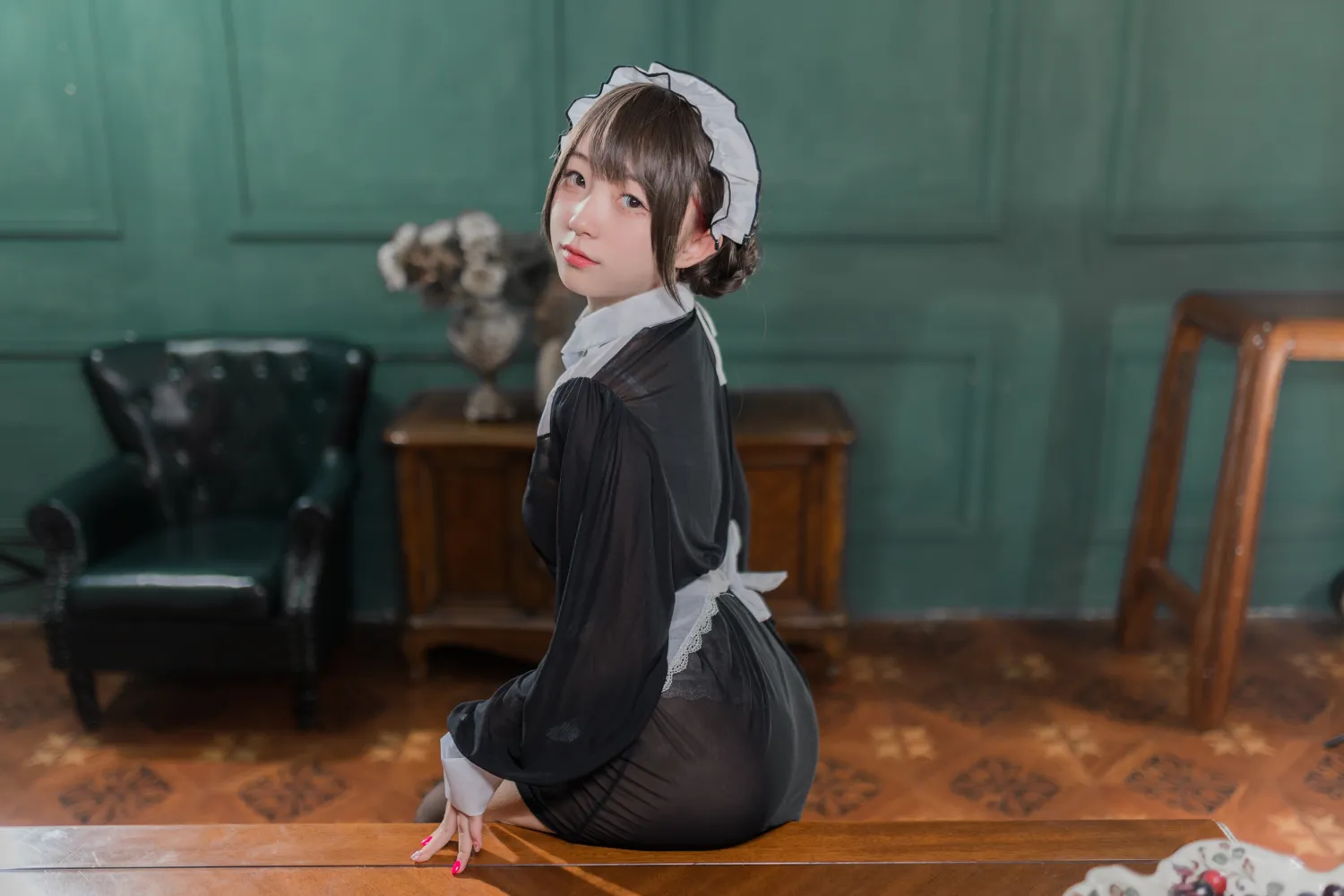 花铃 NO.017 黑丝透明短裙女仆 NO.0000