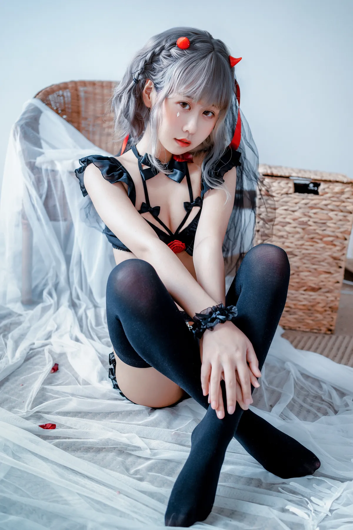 萌芽儿 NO.055 黑婚纱 玫瑰内衣 NO.0000