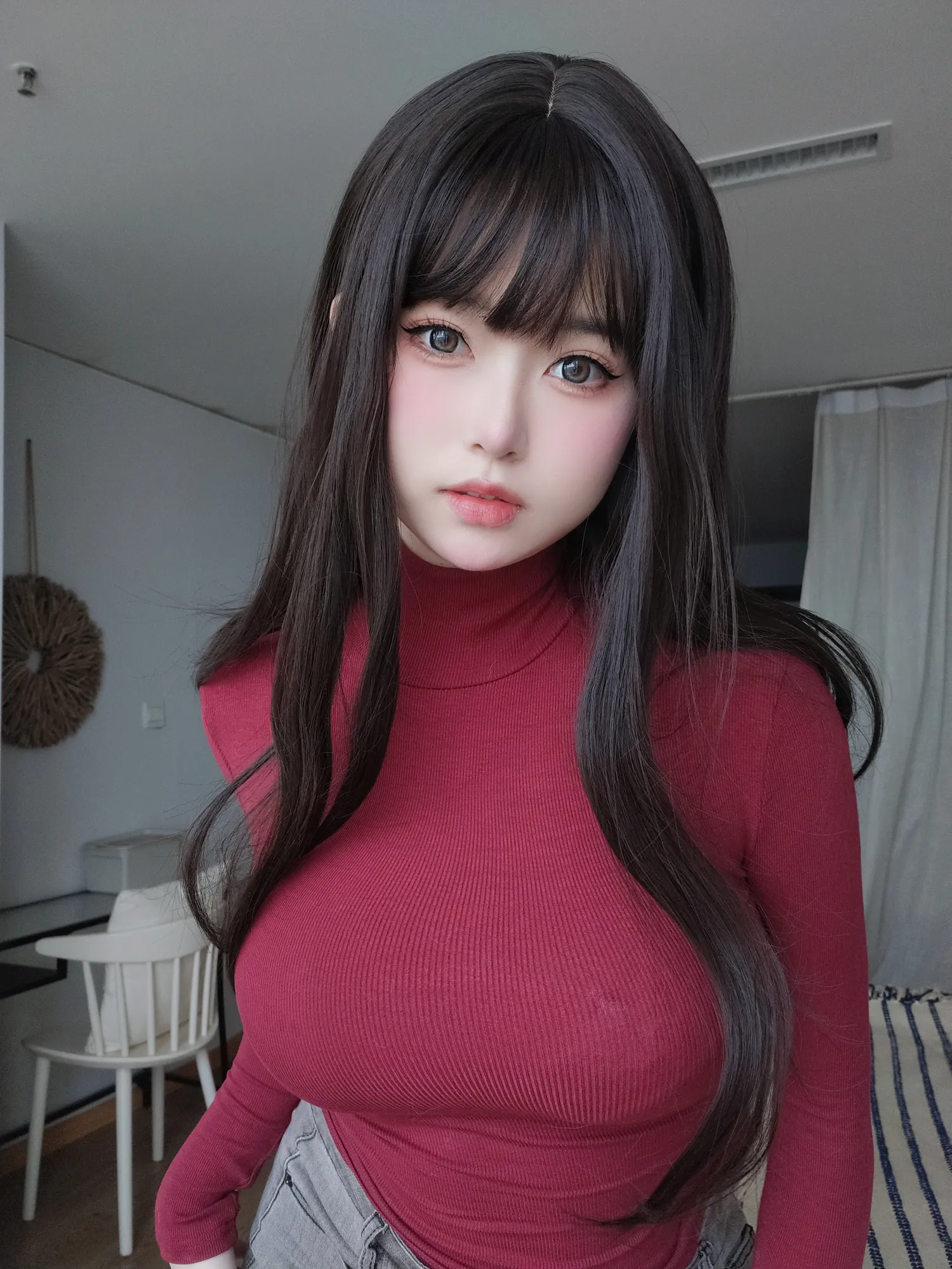 女主K NO.010 红色毛衣的丰满妹妹 NO.0000