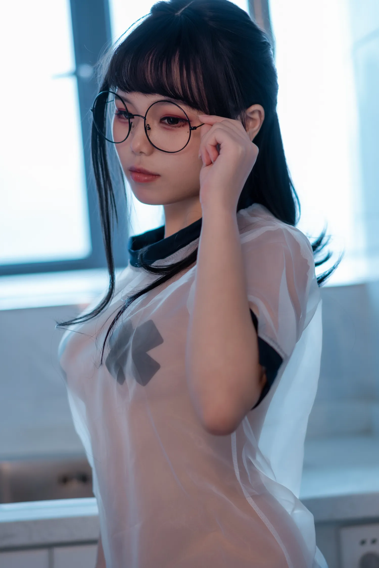 七月喵子 NO.009 喝酸奶的眼镜娘 NO.0000