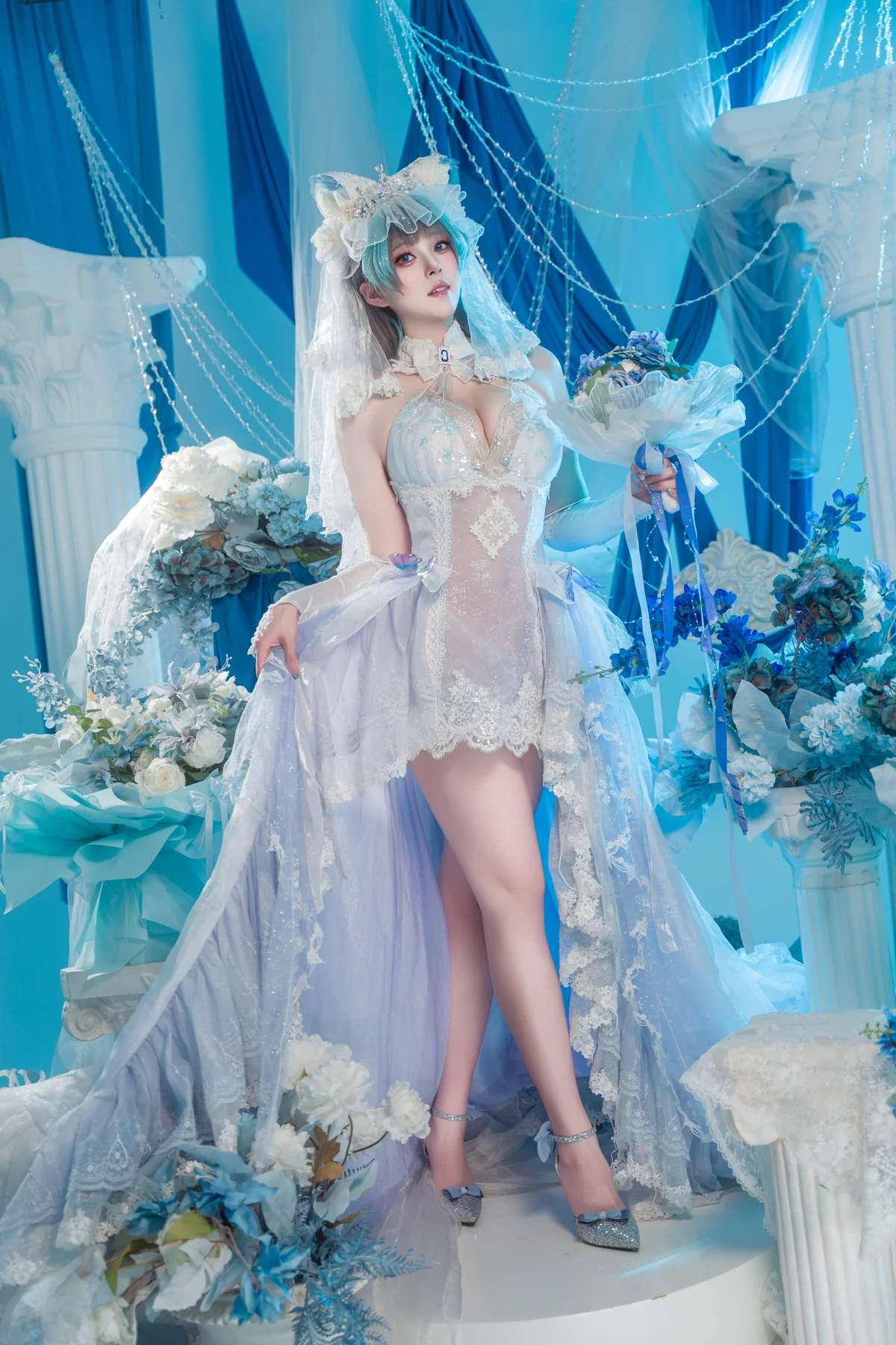 Natsuko夏夏子 NO.090 碧蓝航线 柴郡婚纱-团子研究社