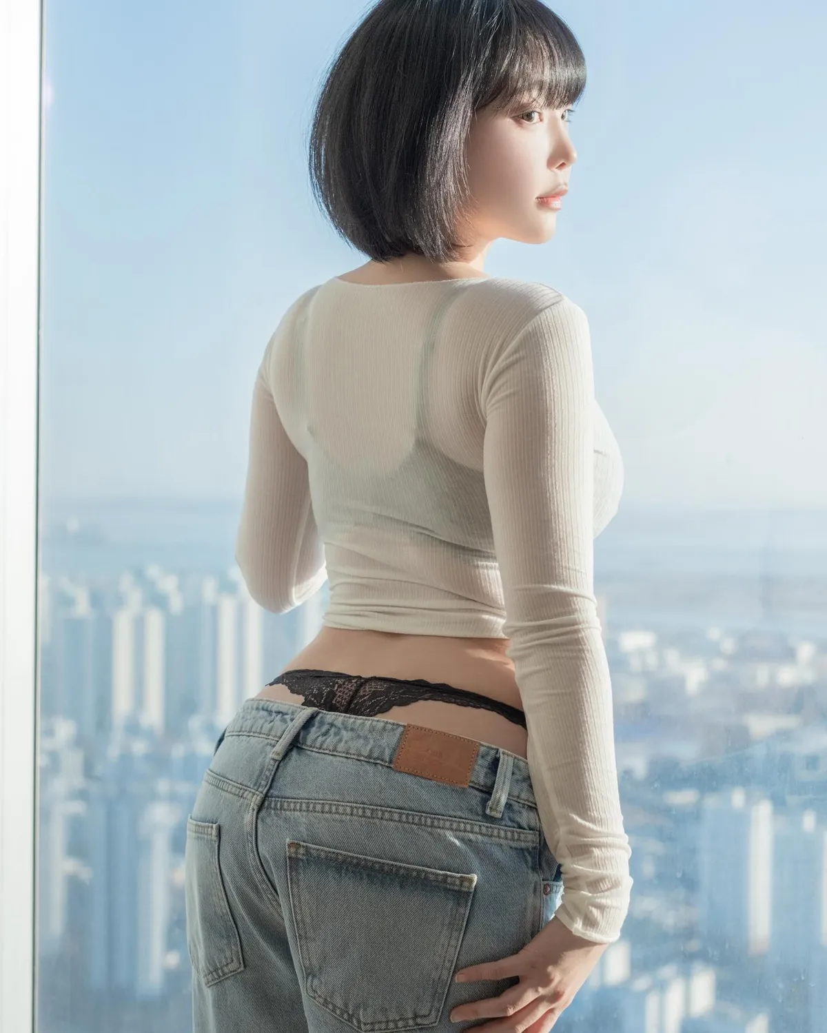 姜仁卿 NO.106 White T Shirt and Jeans Concept NO.0000