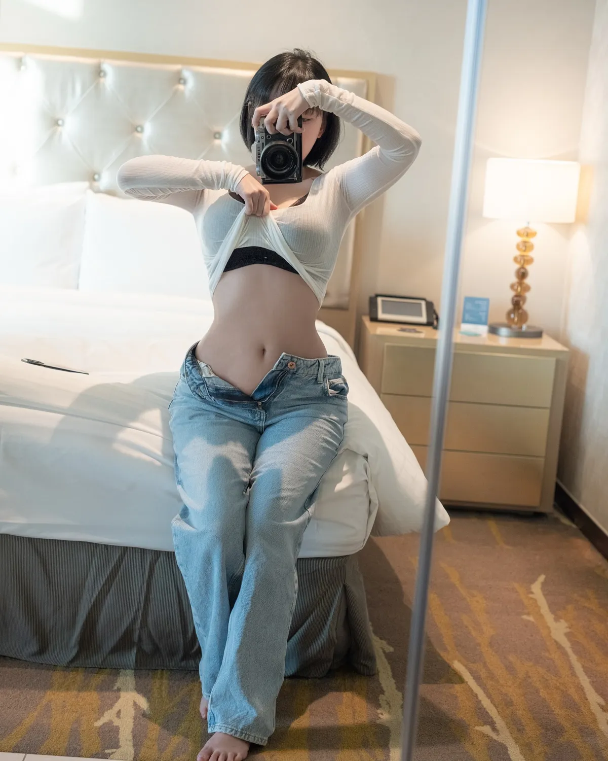姜仁卿 NO.106 White T Shirt and Jeans Concept NO.0000