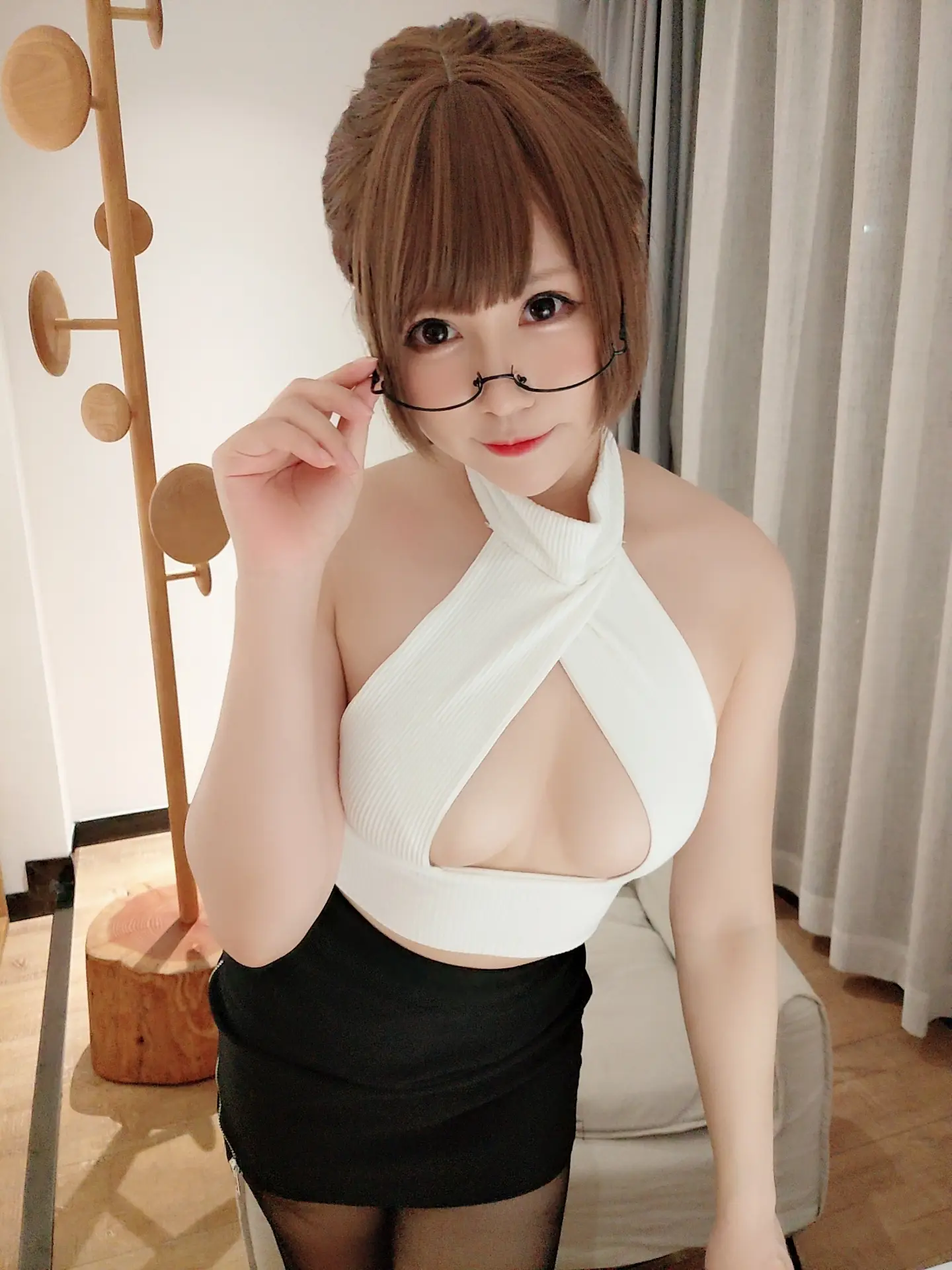 Nyako喵子 NO.010 开胸黑丝自拍 NO.0000