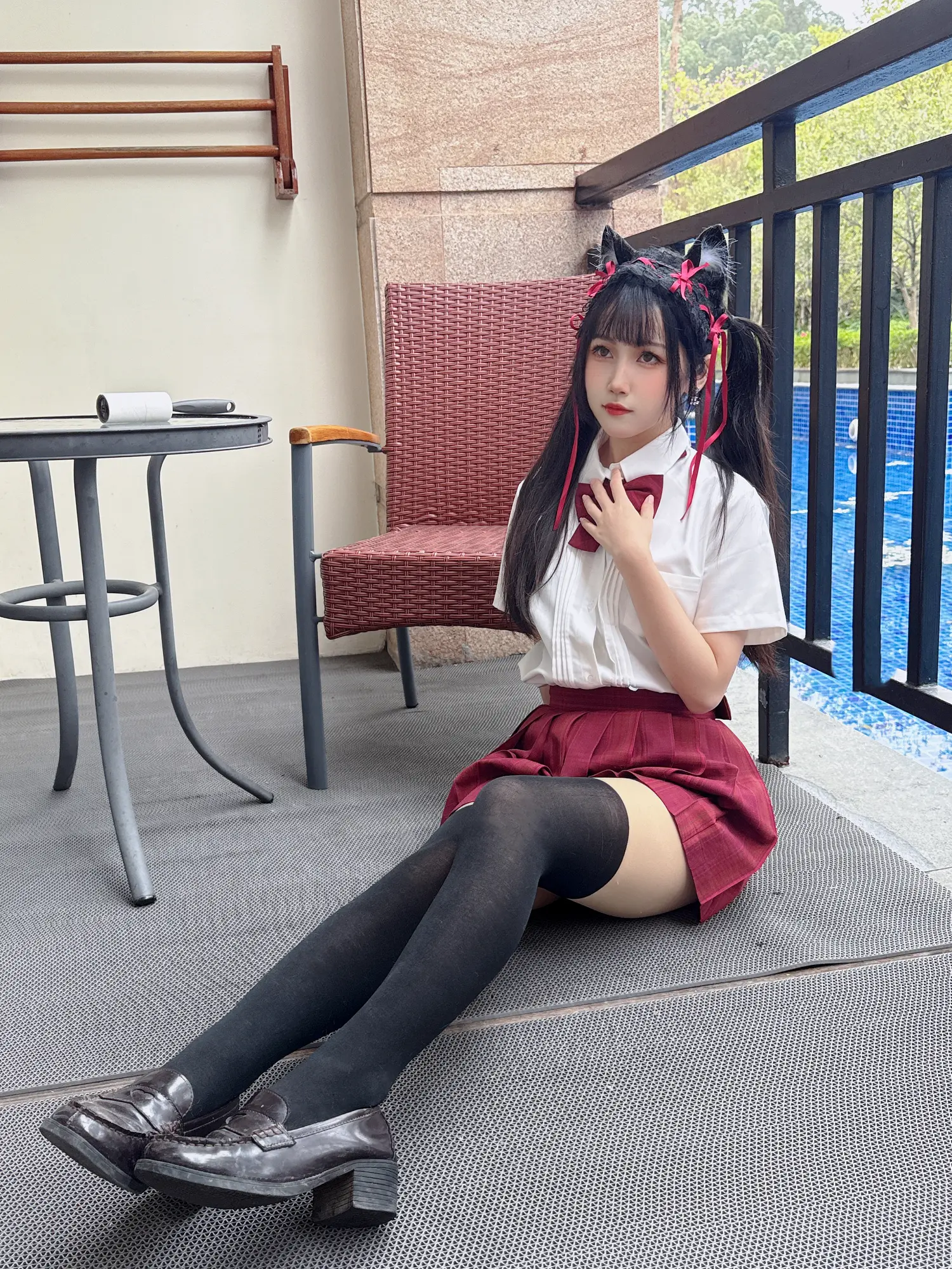 不呆猫 NO.047 温泉双马尾JK NO.0000