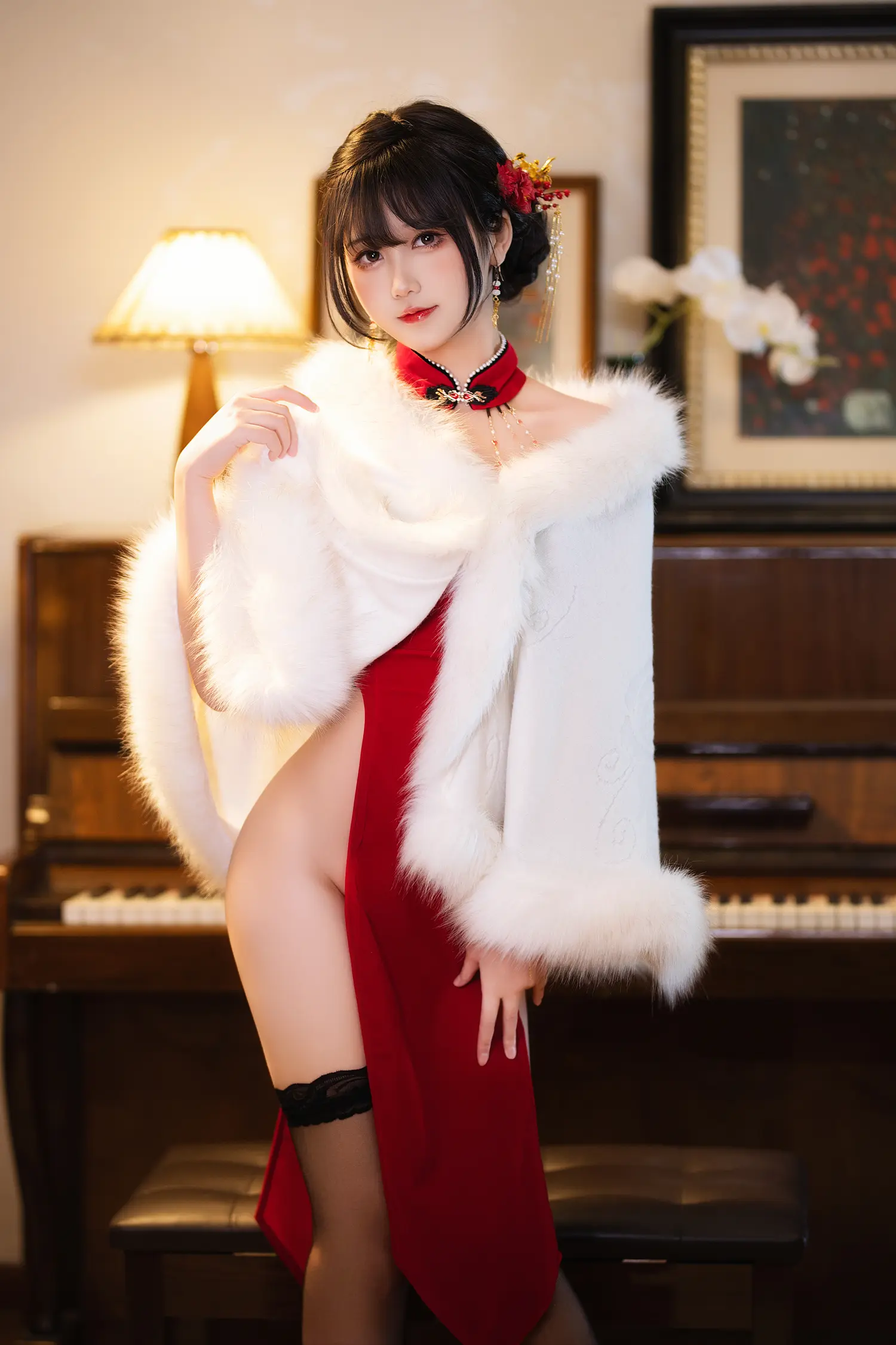 三度69 NO.087 红丝绒旗袍 NO.0000