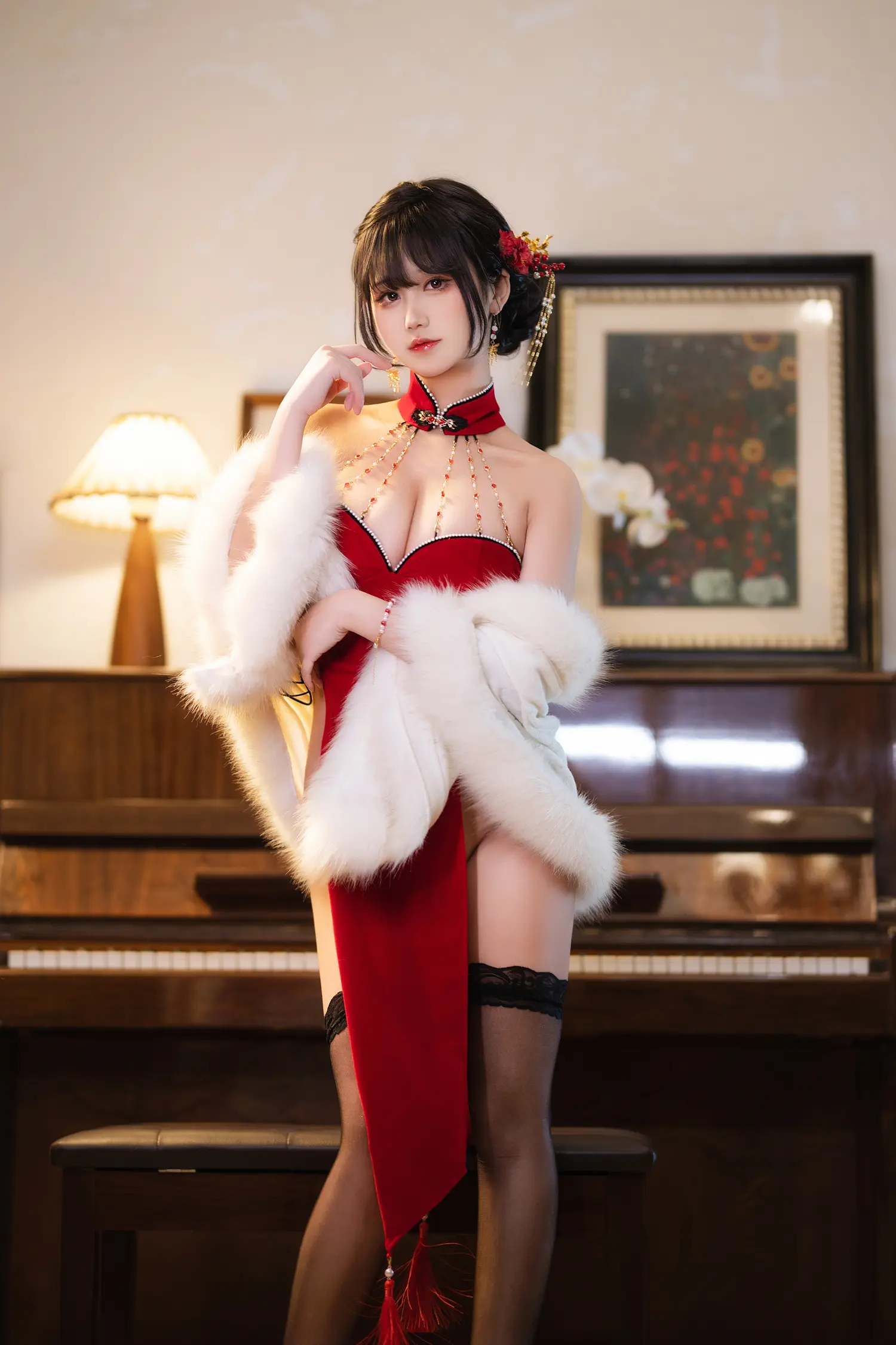 三度69 NO.087 红丝绒旗袍 NO.0000
