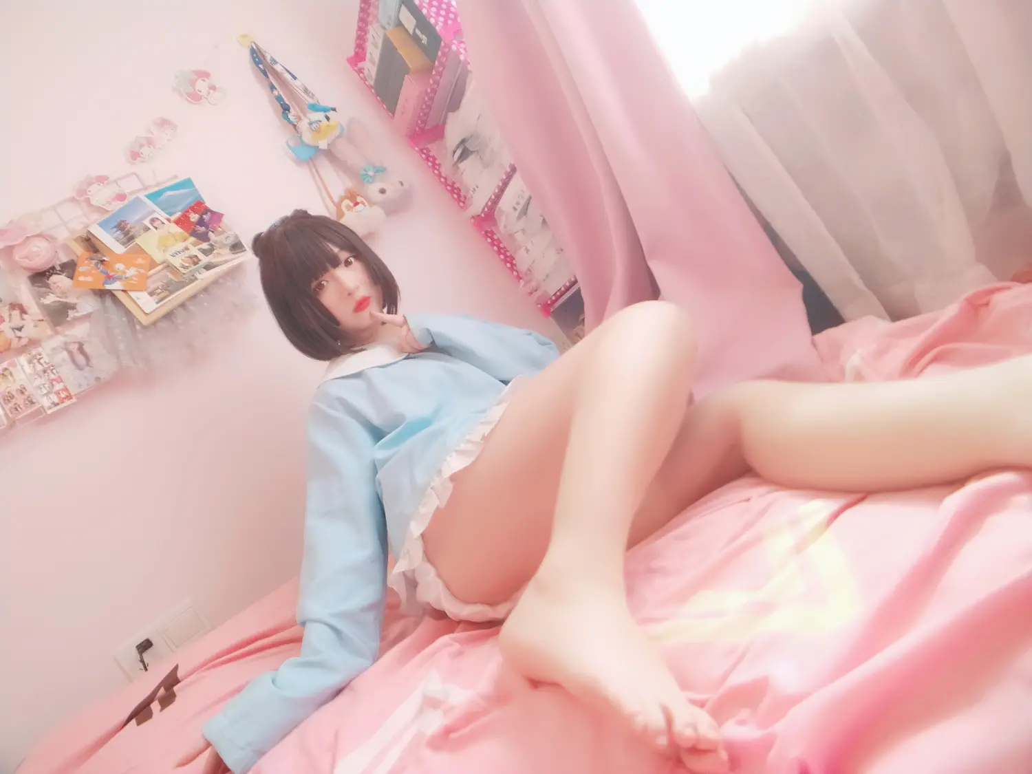 古川kagura NO.041 淡蓝衣白袜果足 NO.0000