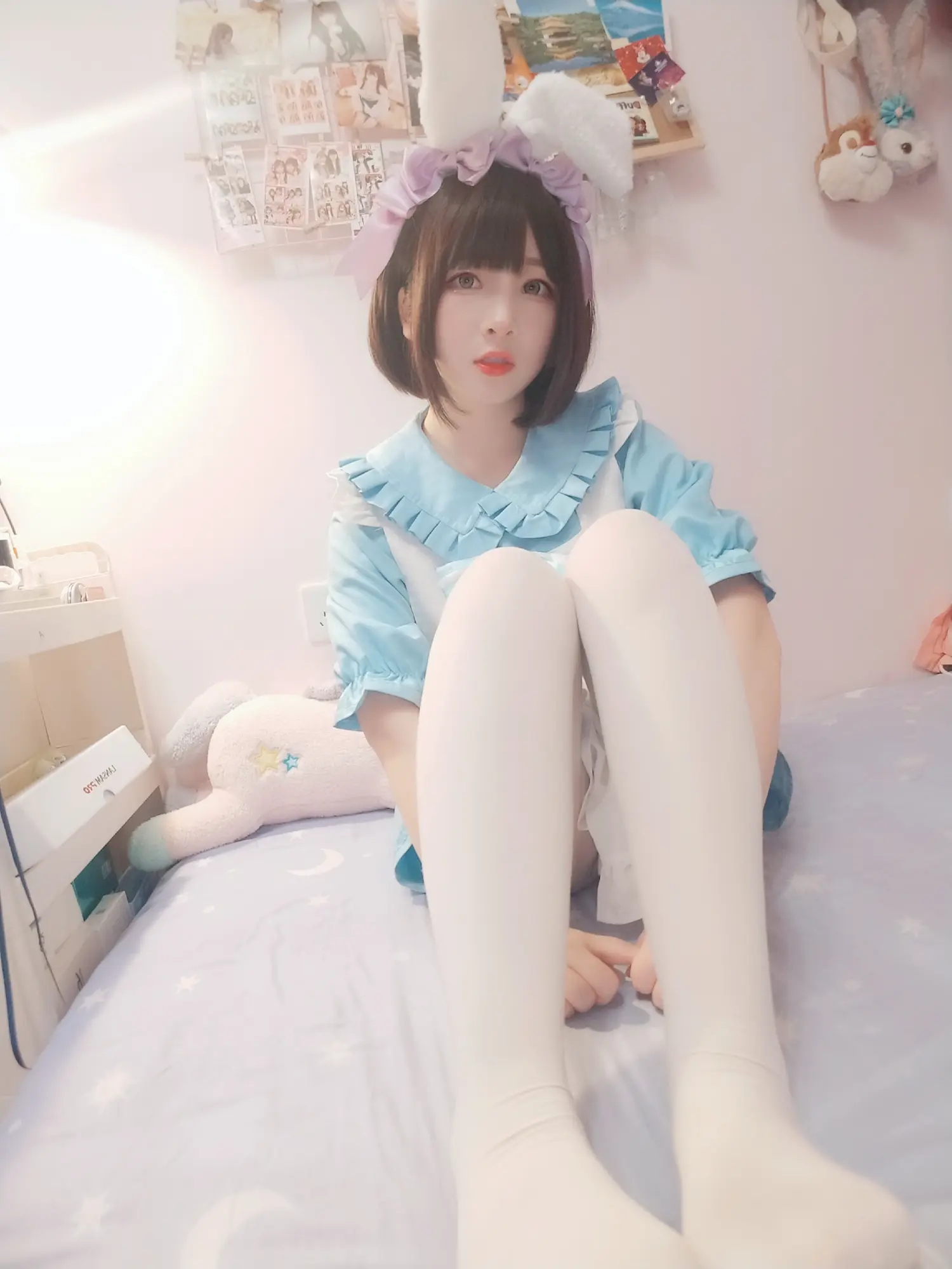 古川kagura NO.043 淡蓝连衣裙白丝女仆 NO.0000