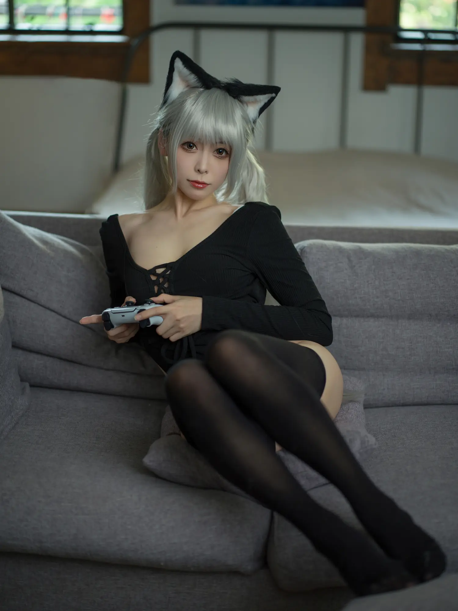 樱岛嗷 NO.009 黑猫针织衫连体衣 NO.0000
