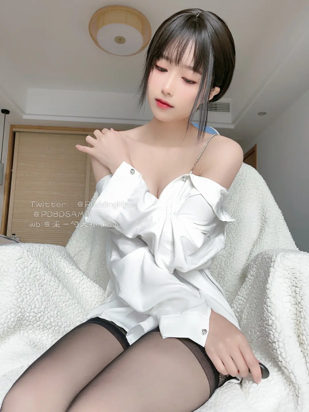 布丁大法 NO.031 衬衫吊带黑丝 NO.0000