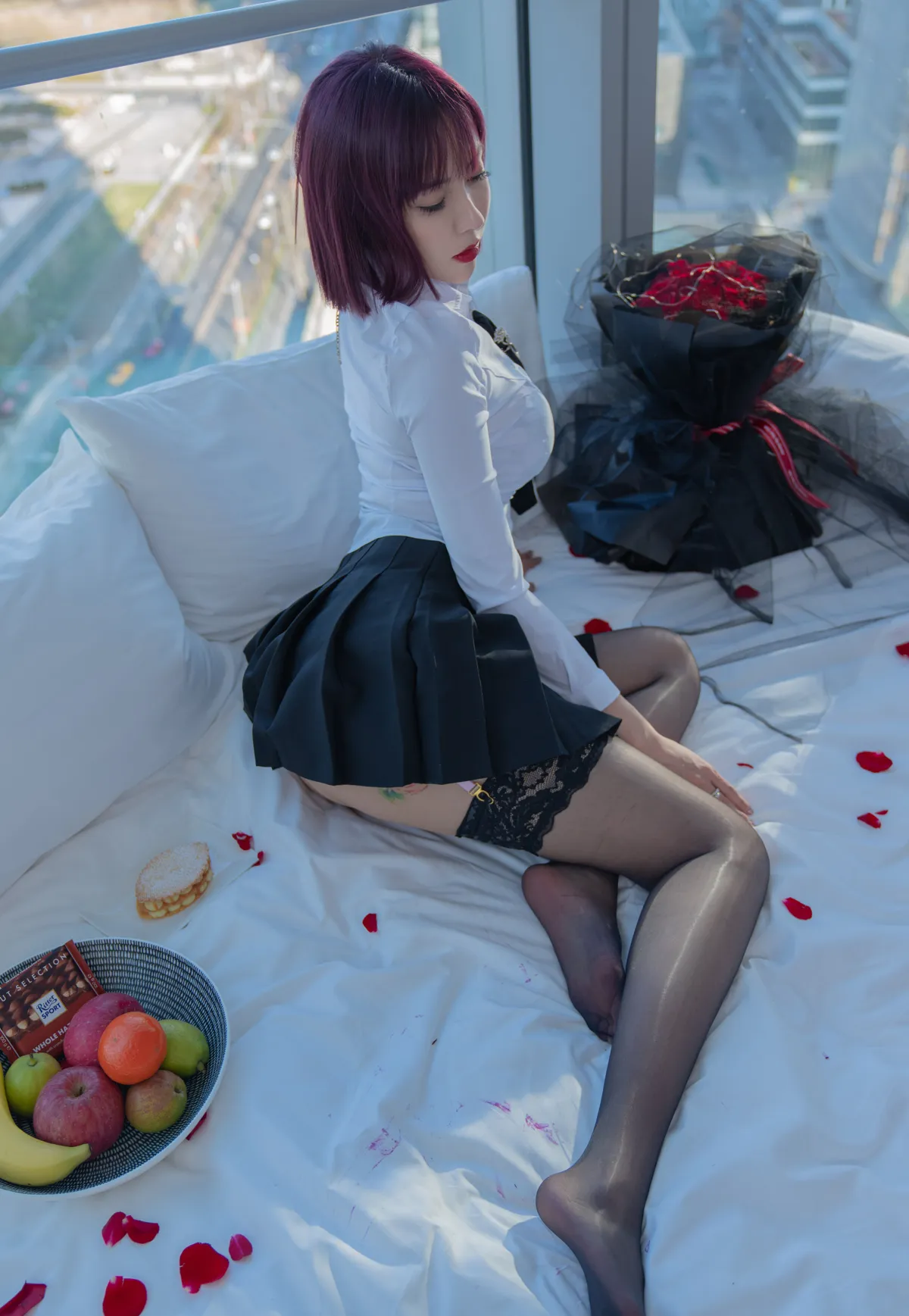 果儿Victoria NO.013 粉色内衣吊带袜 NO.0000