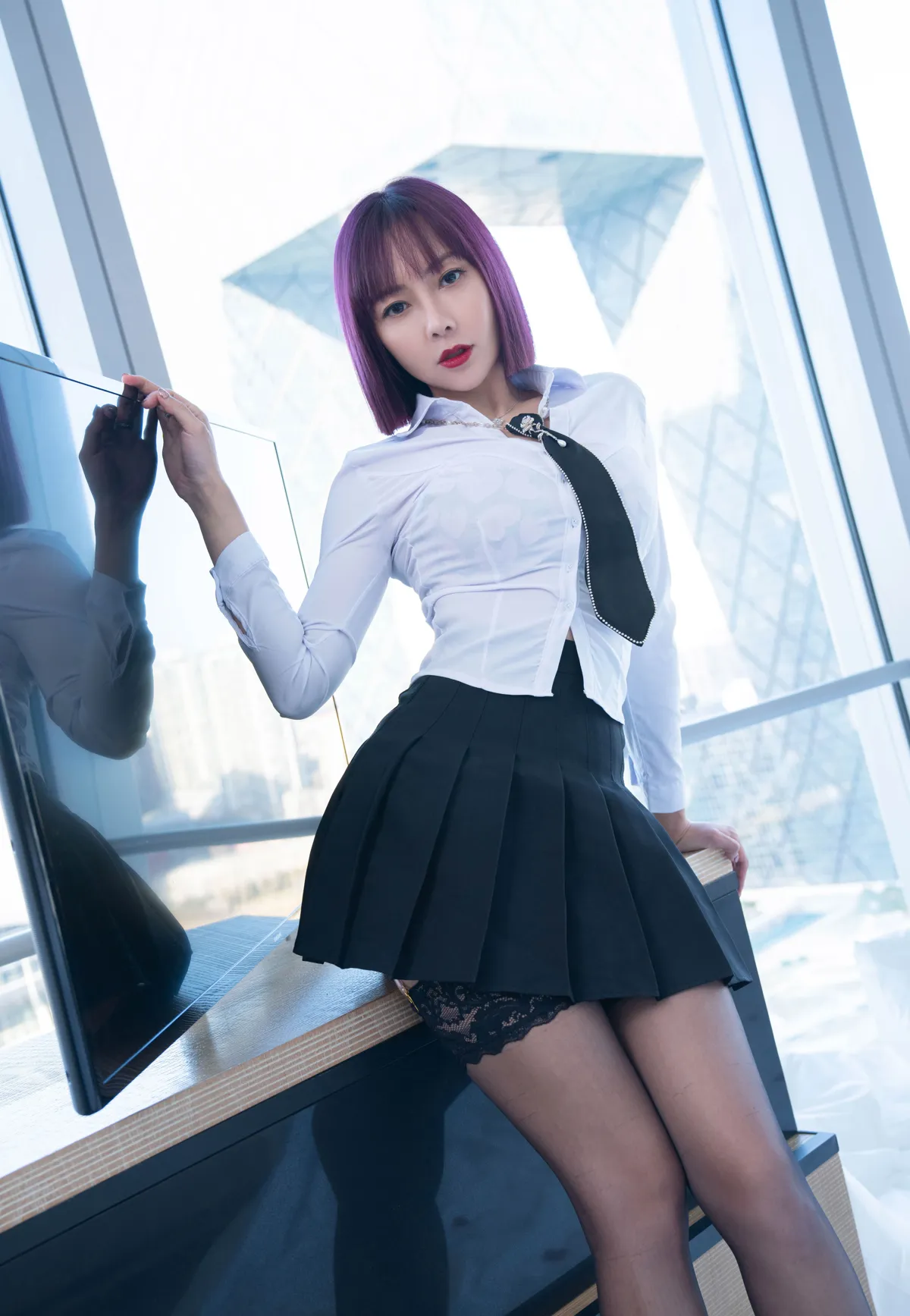 果儿Victoria NO.013 粉色内衣吊带袜 NO.0000