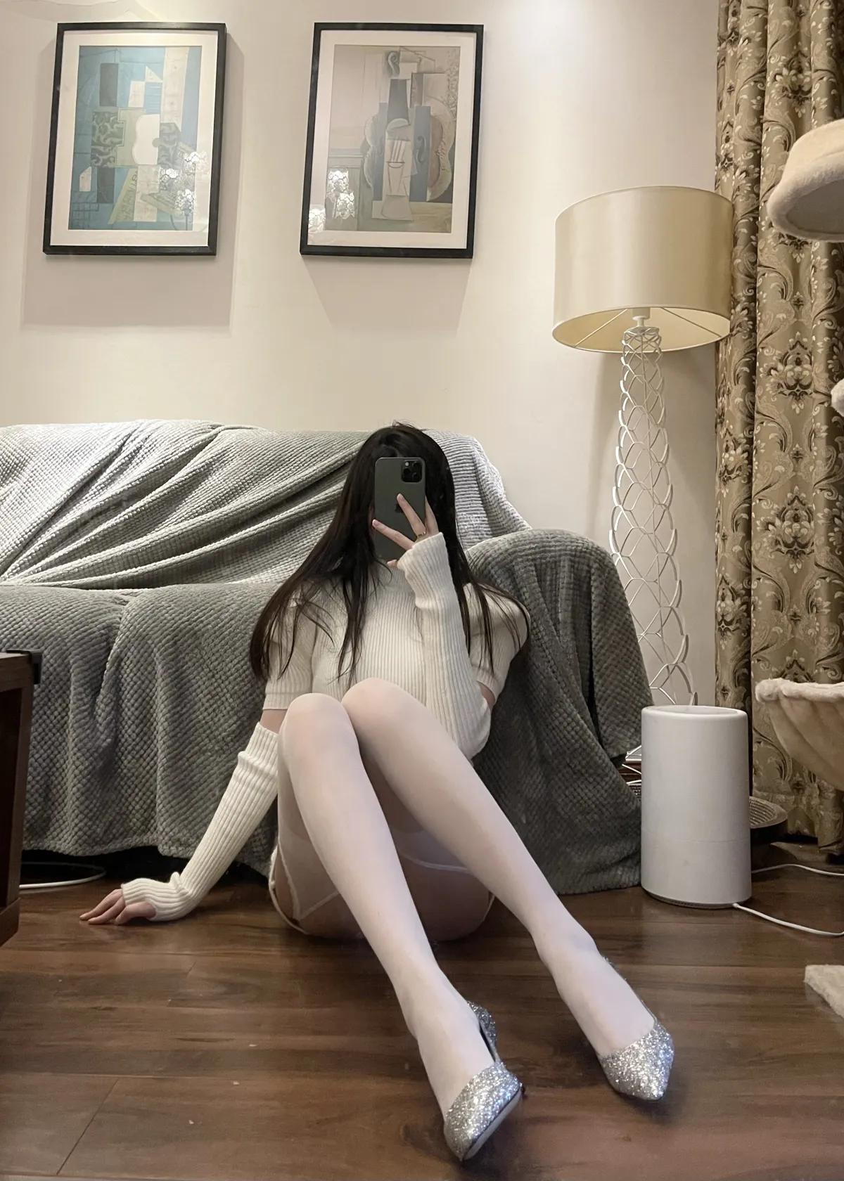梦里一只喵 NO.008 白色吊带袜 NO.0000