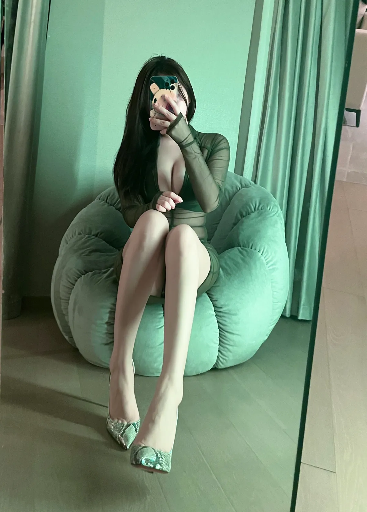 奔跑的晶骡 NO.009 绿色透视装 NO.0000