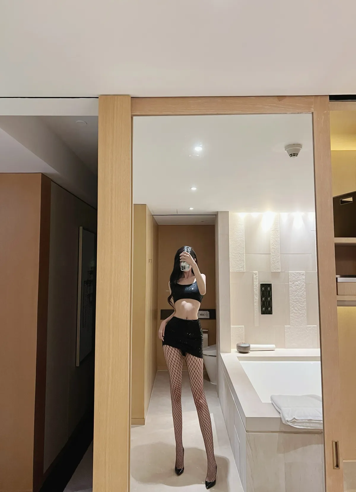 葛征 NO.030 黑丝网洞袜加超好看抹胸装 NO.0000